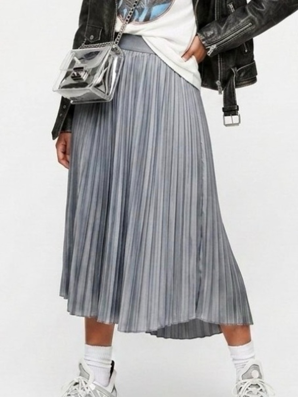 Pink Martini Accordion Pleat Midi Skirt